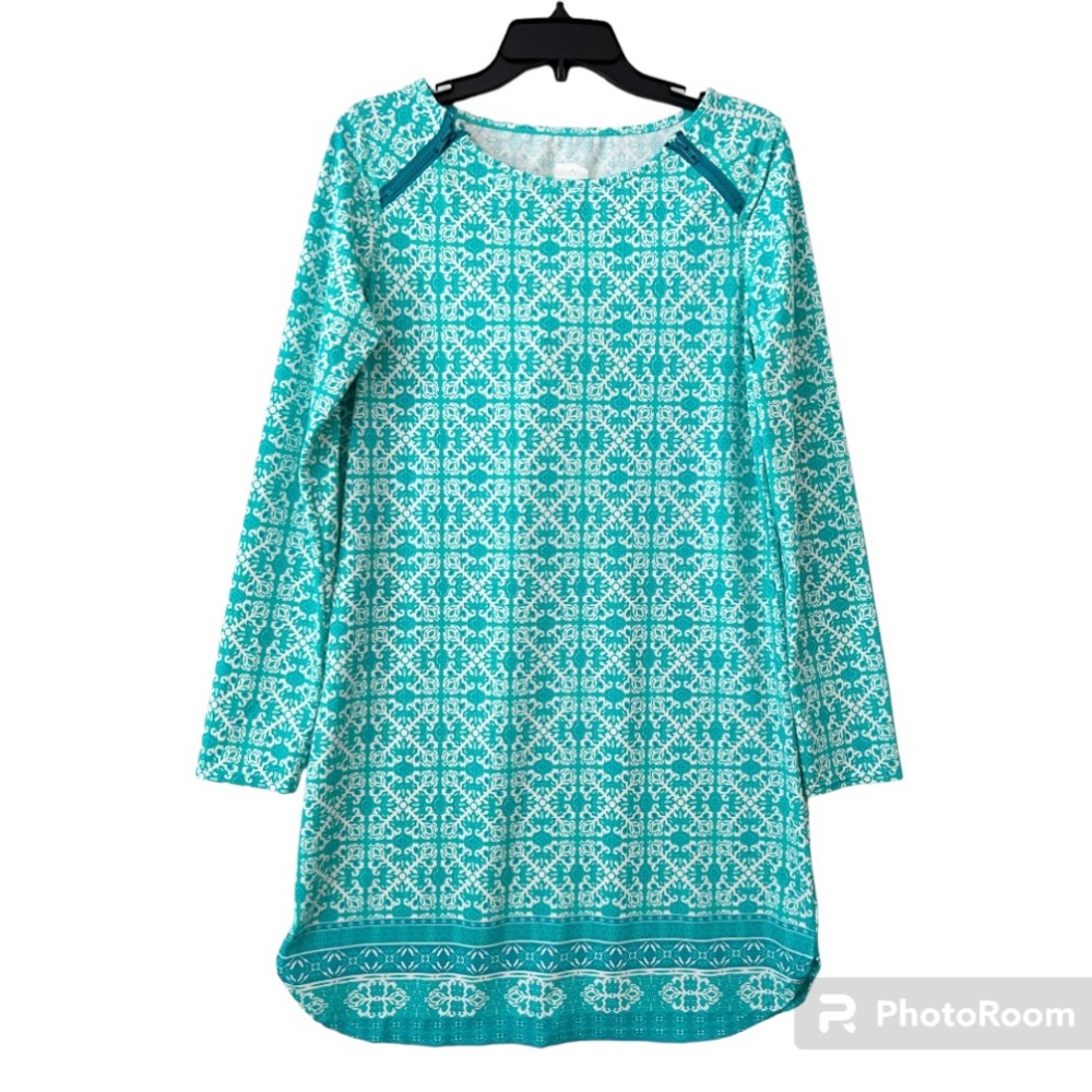 Cabana Life Teal Long Sleeve Dress